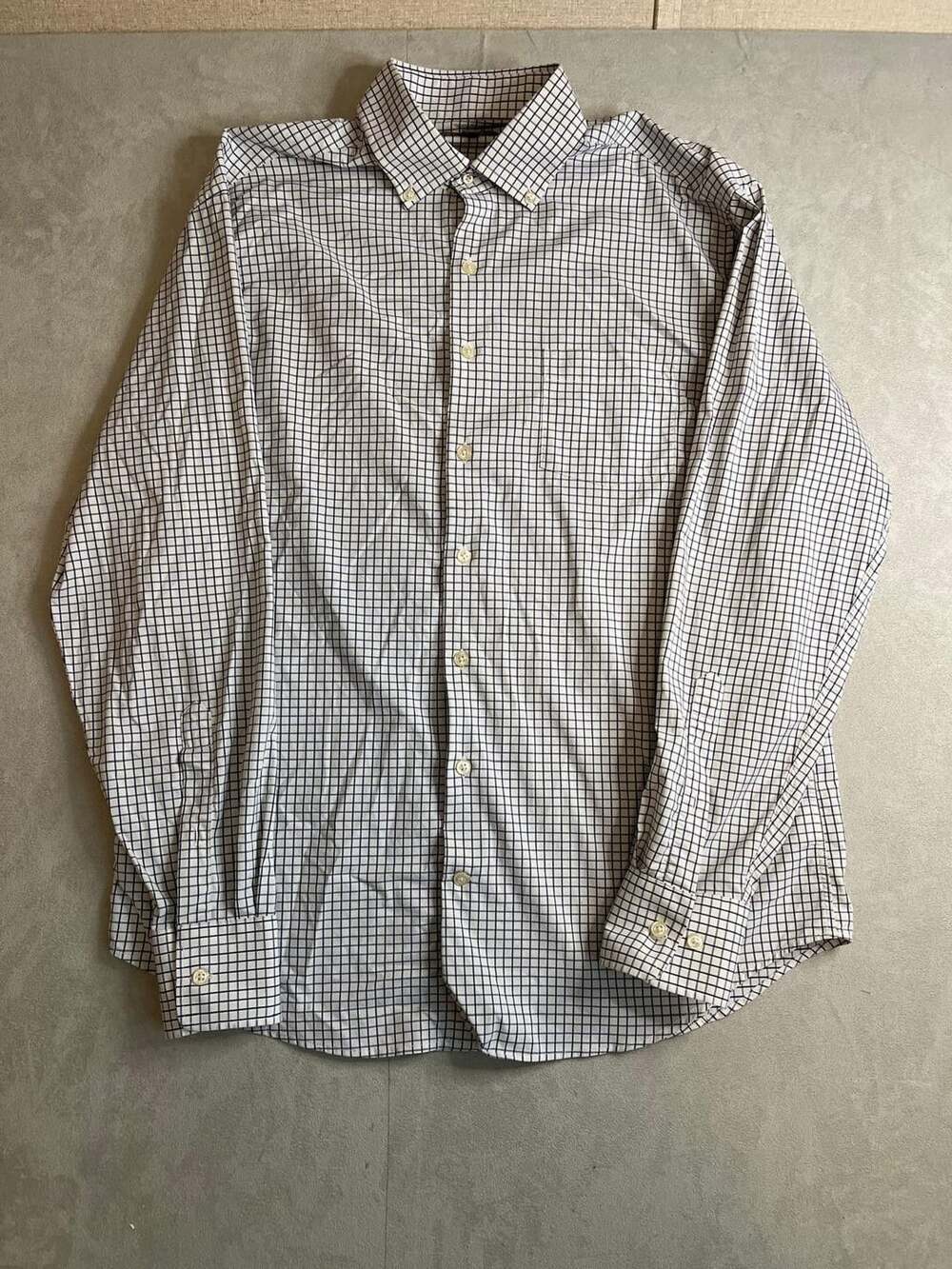 Peter Millar Summer Comfort Shirt Size L Plaid Long Sleeve Button Up